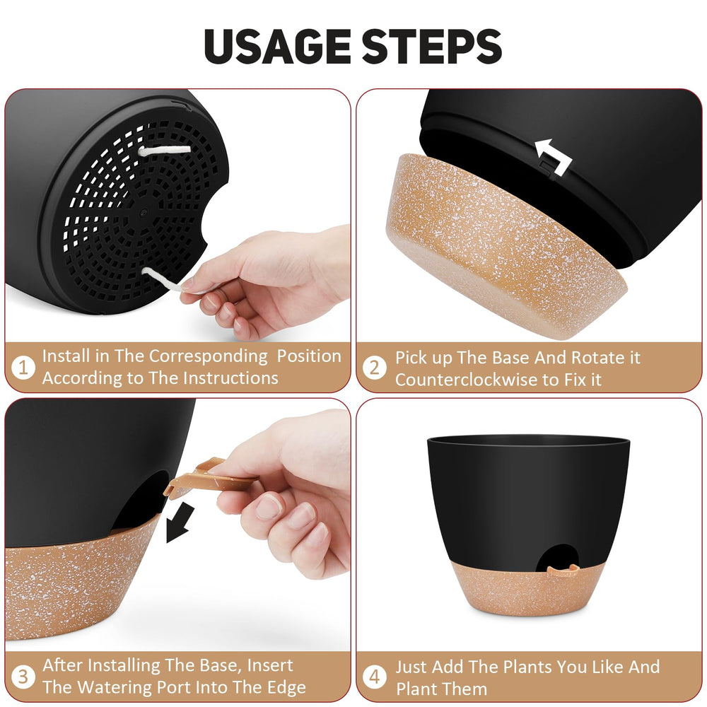 Removable tray and mesh drainage of YNNICO self watering pot