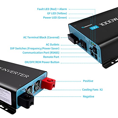 Renogy 1000W Inverter with AC outlet and terminal block