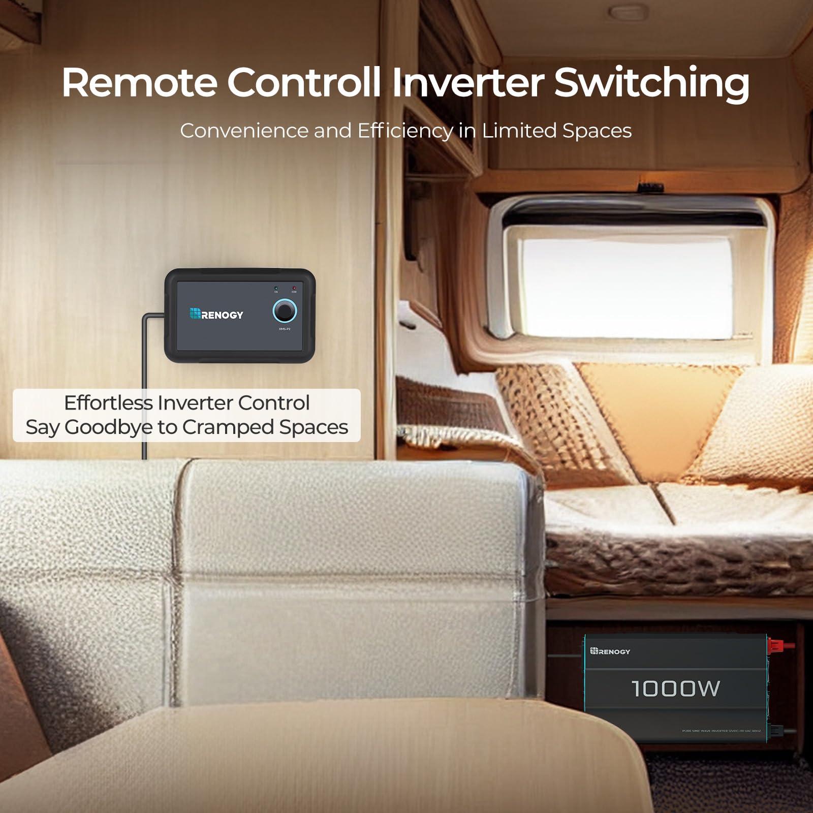 Renogy 1000W Pure Sine Wave Inverter USB port and AC outlets