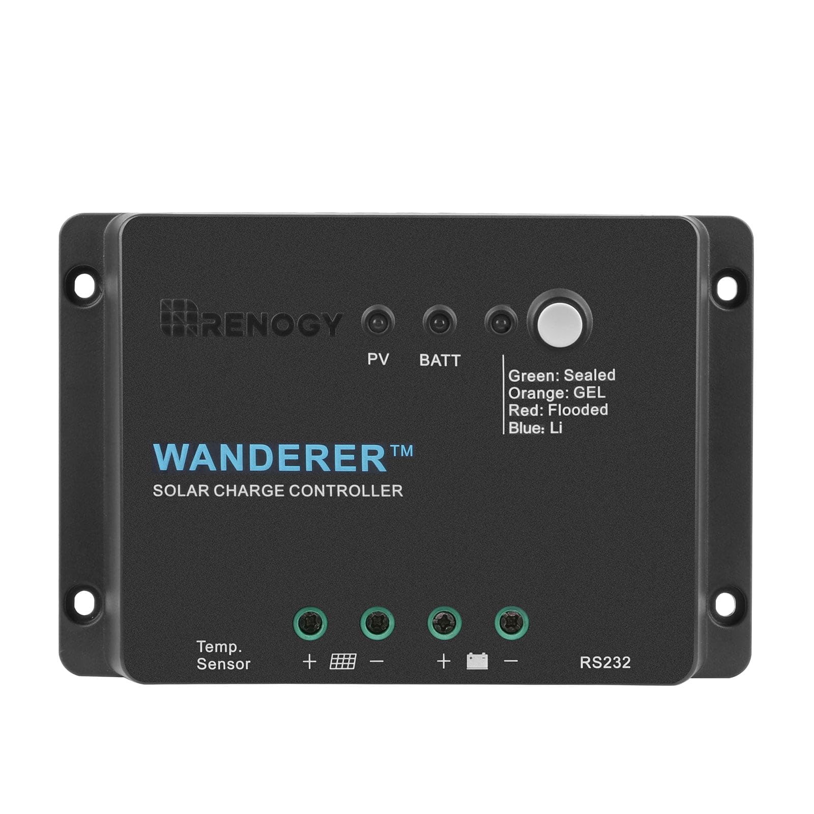 Renogy 12V 30A PWM Solar Charge Controller front view