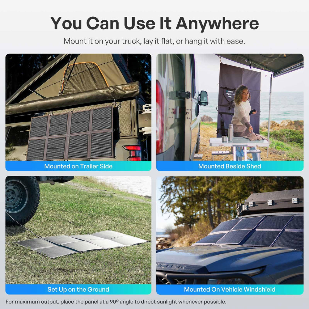 Renogy 200W Portable Solar Panel showing USB ports