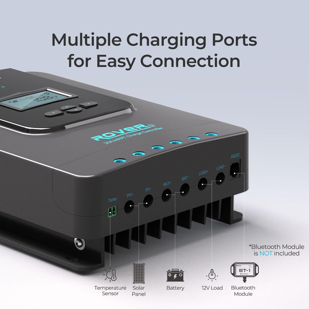 Renogy 20A MPPT Solar Charge Controller in outdoor setup