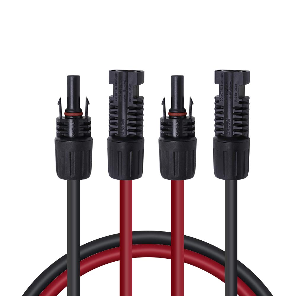 Renogy 20FT 12AWG solar extension cables with hard plastic connectors