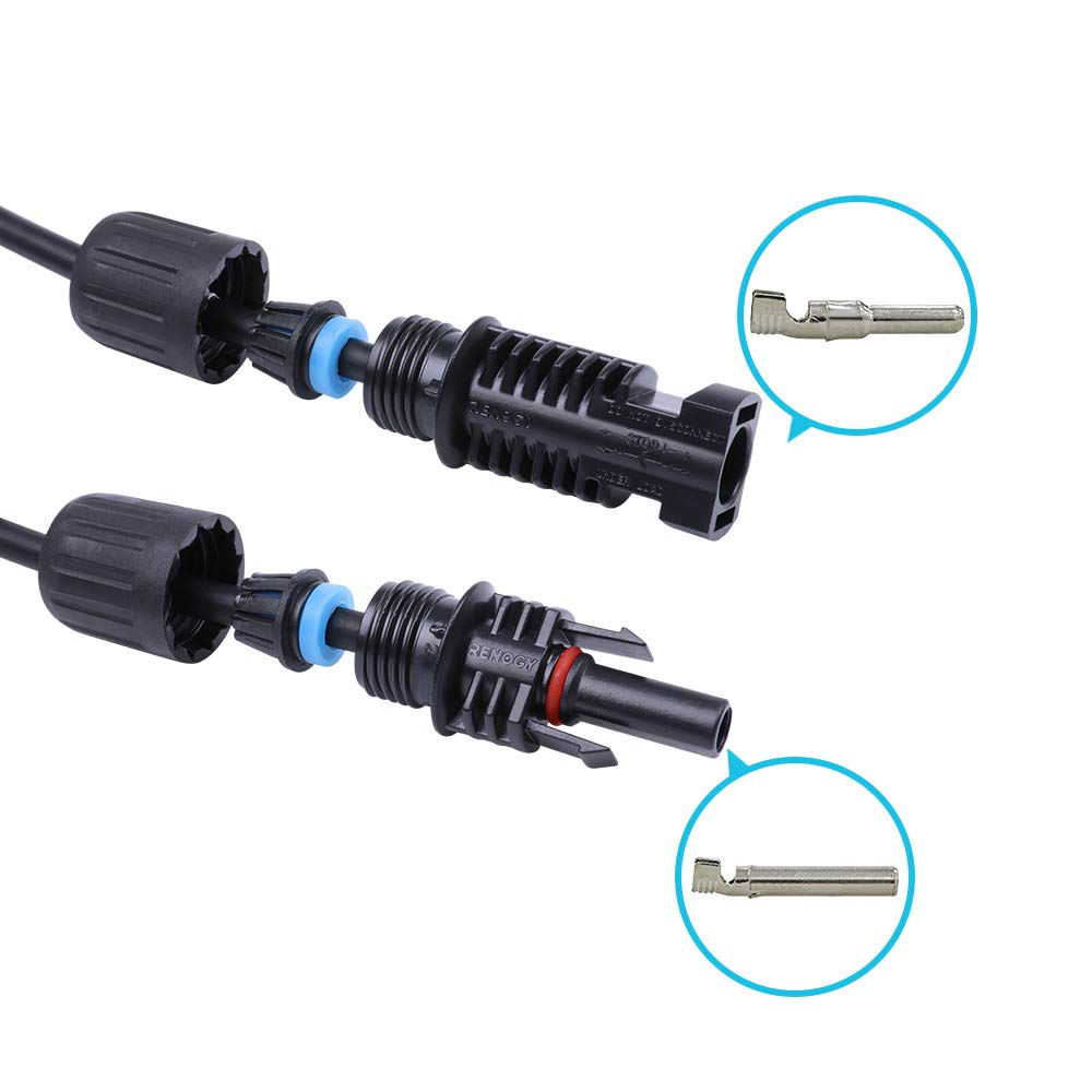 Renogy 20FT extension cables with TUV certification logo