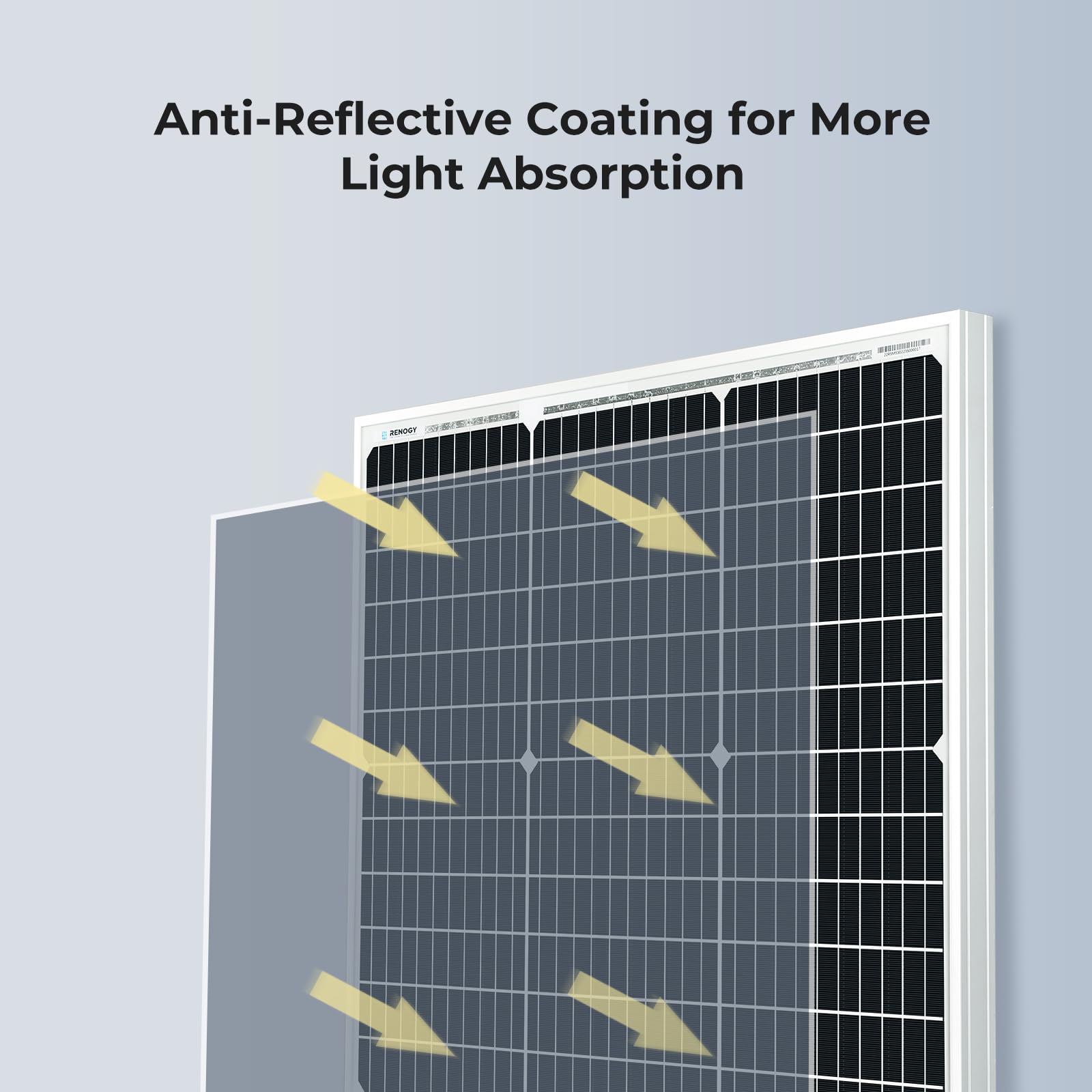 Renogy 50 Watt Monocrystalline Solar Panel side view