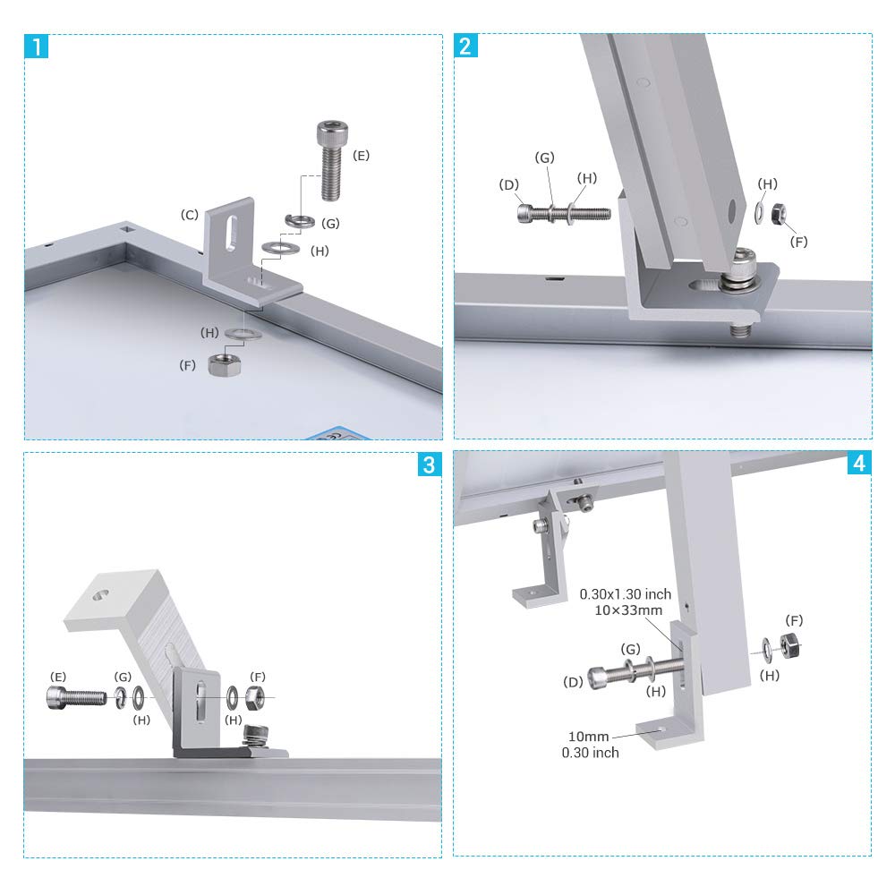 Renogy Adjustable Solar Panel Mount with solar panel attached