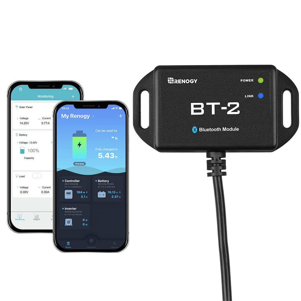 Renogy BT-2 Bluetooth Module front view with RJ45 port