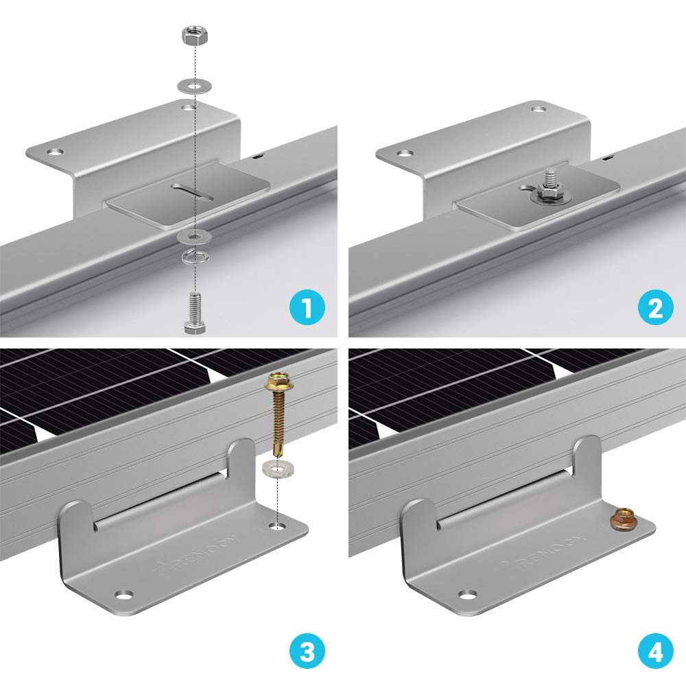 Renogy Solar Panel Z Bracket with all included fasteners