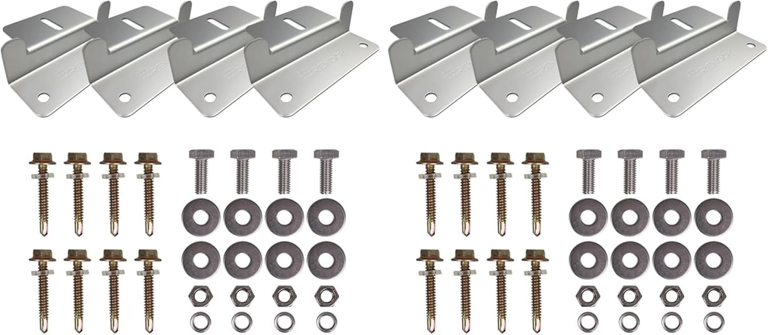 Renogy Z Brackets set front view with mounting hardware