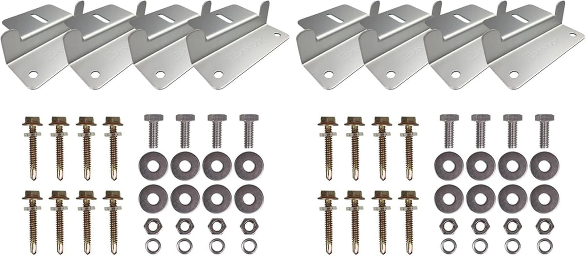 Renogy Z Brackets set front view with mounting hardware