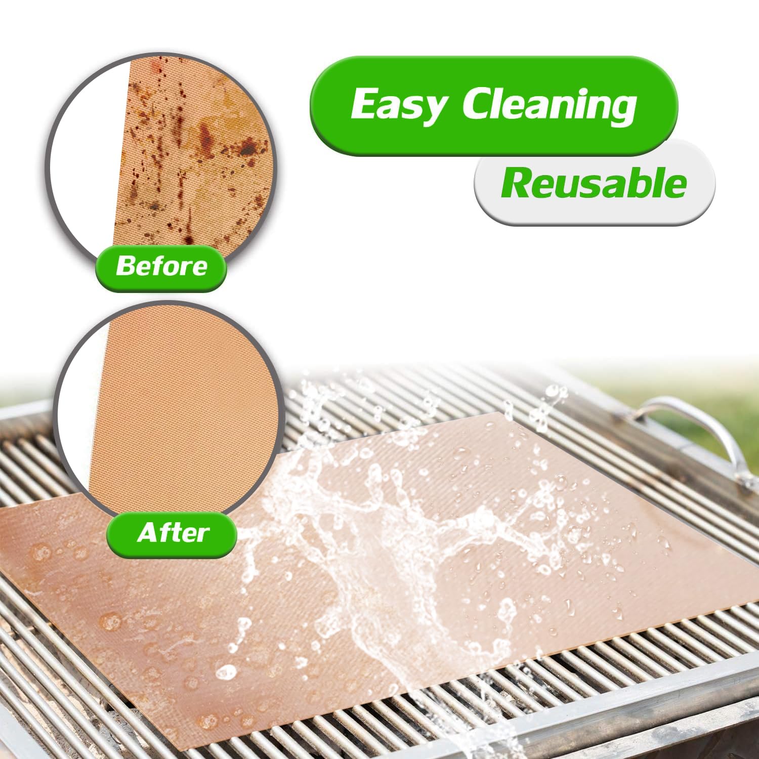 Renook Copper Grill Mat cut to fit a pan