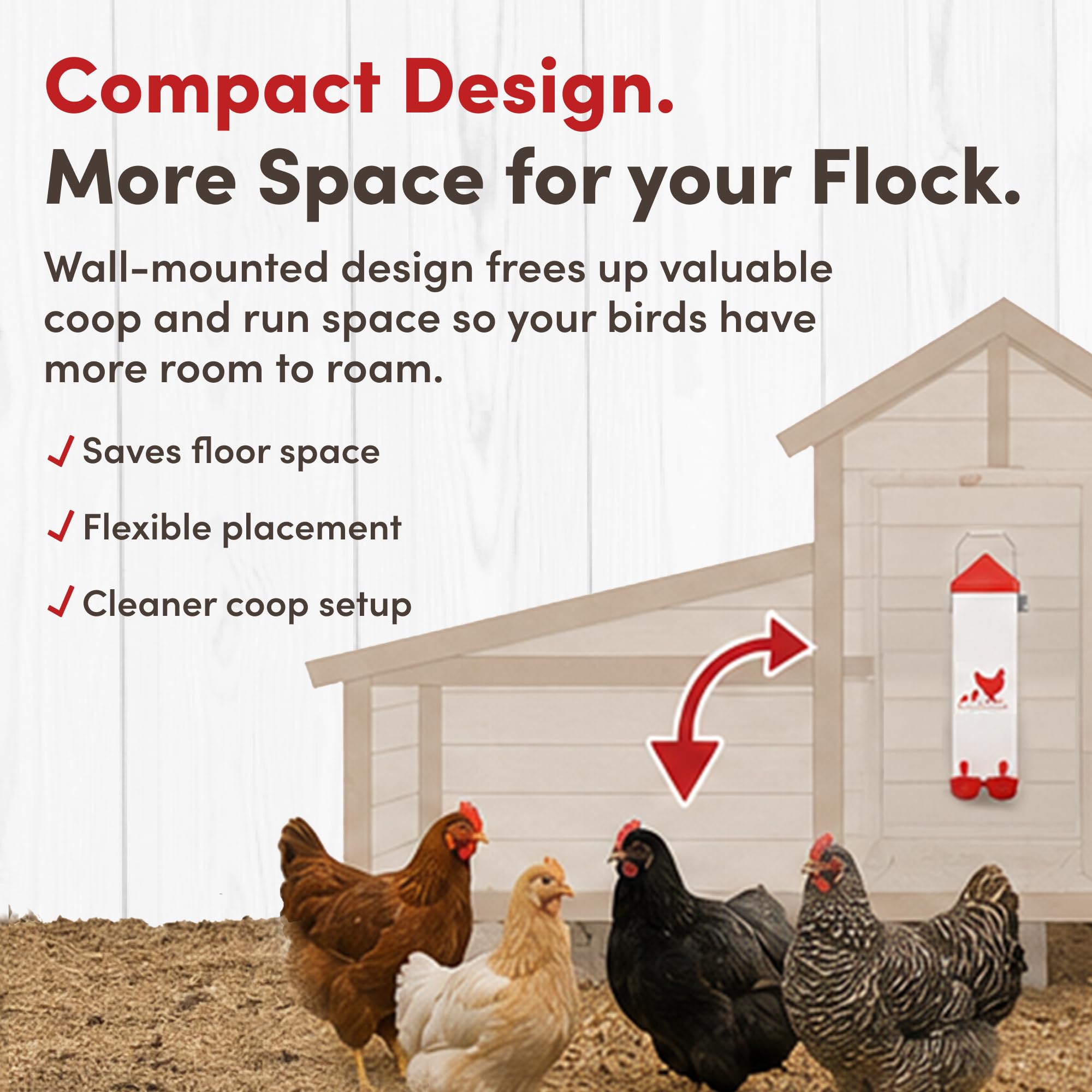 RentACoop chicken waterer lid with anti-roost feature
