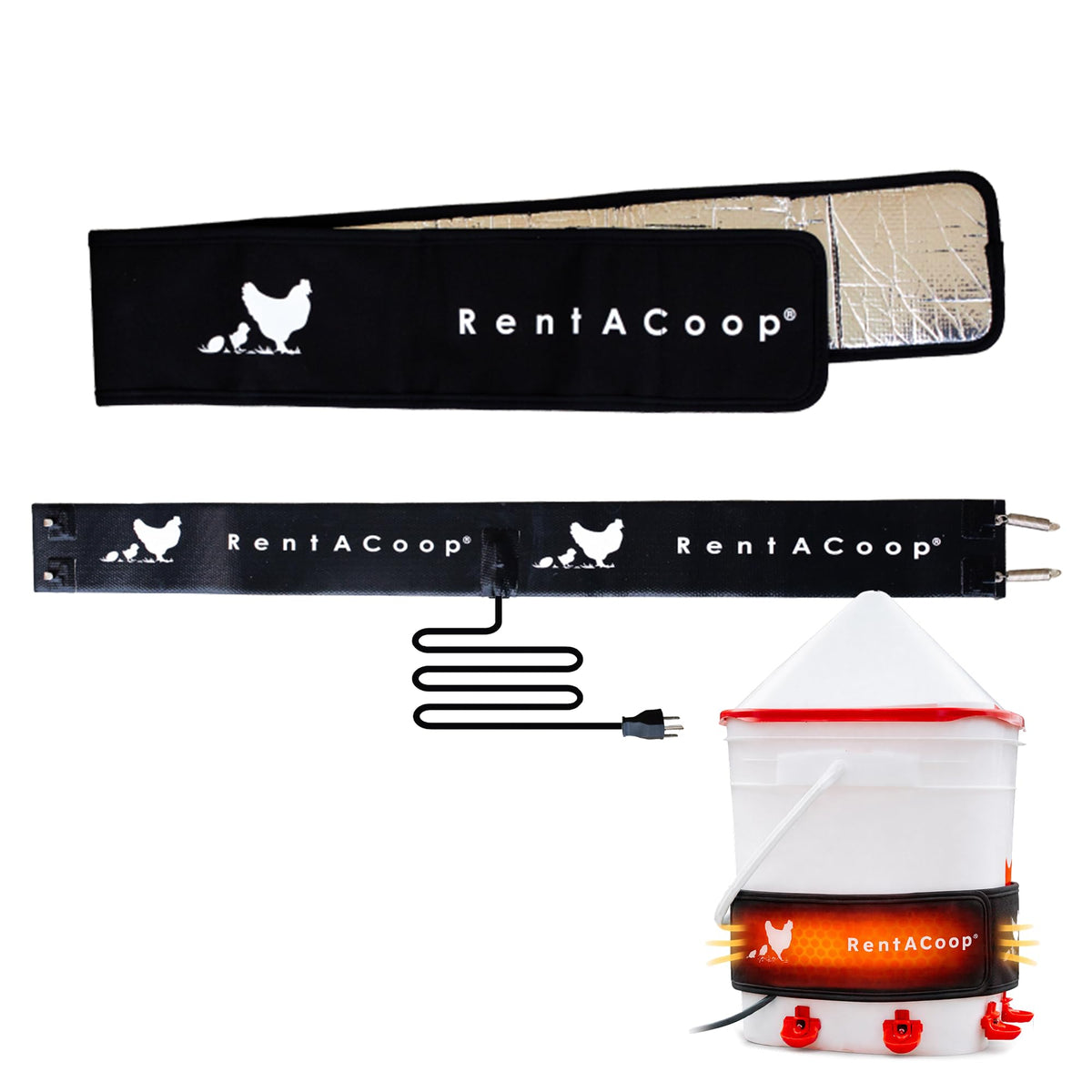 RentACoop LG Thermo Bucket Belt Heater with insulated wrap