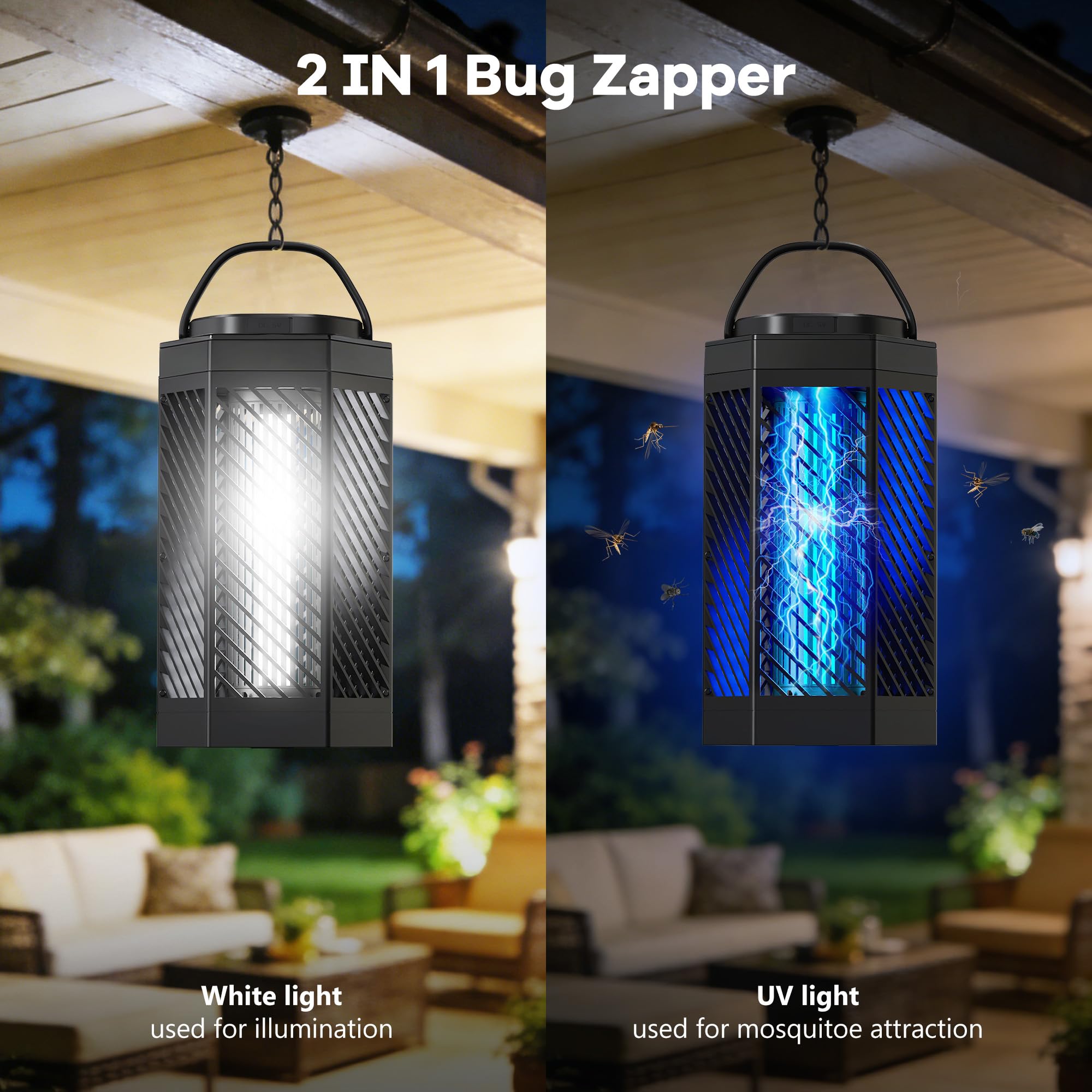REOGLE Bug Zapper side view showing power display