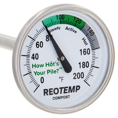 REOTEMP 16 Inch Compost Thermometer front view with dial