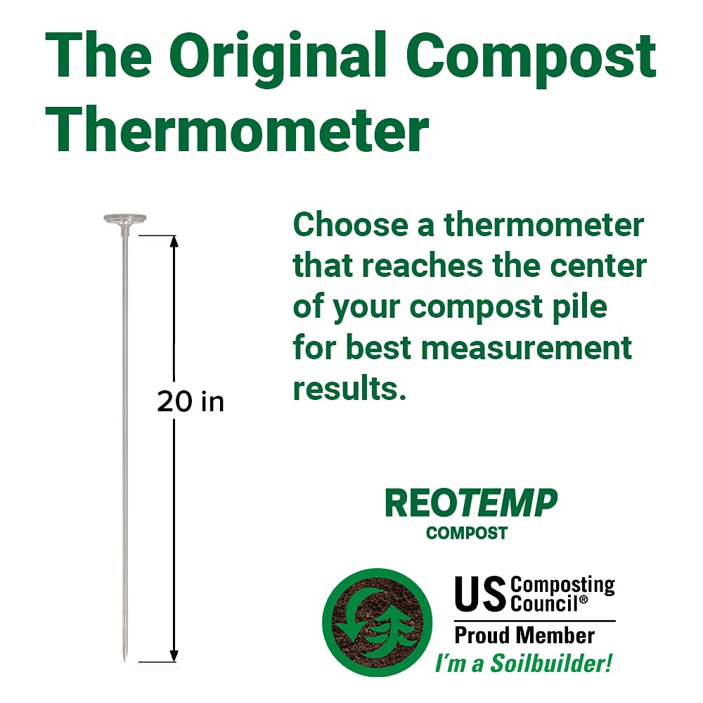 REOTEMP thermometer with PDF Digital Compost Guide included