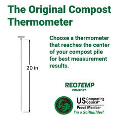 REOTEMP thermometer with PDF Digital Compost Guide included