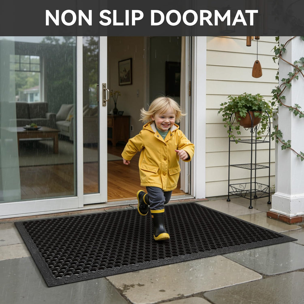 RESARE door mat in entrance with shoes on it
