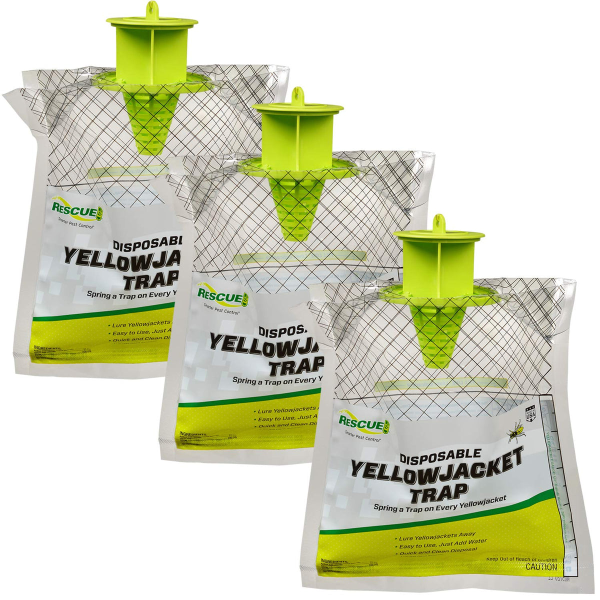 RESCUE! Disposable Yellowjacket Trap green model front view
