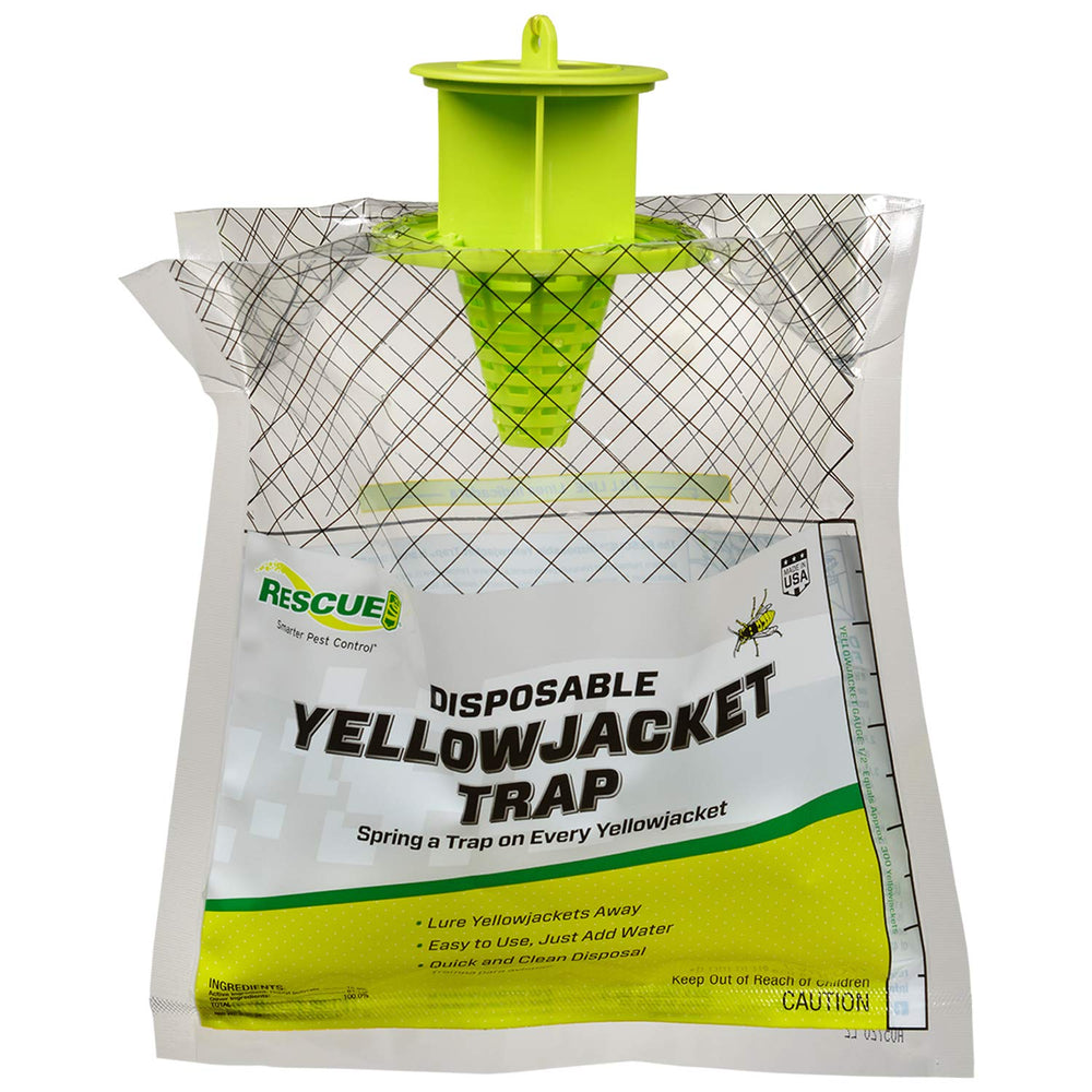 RESCUE! Disposable Yellowjacket Trap hanging outside