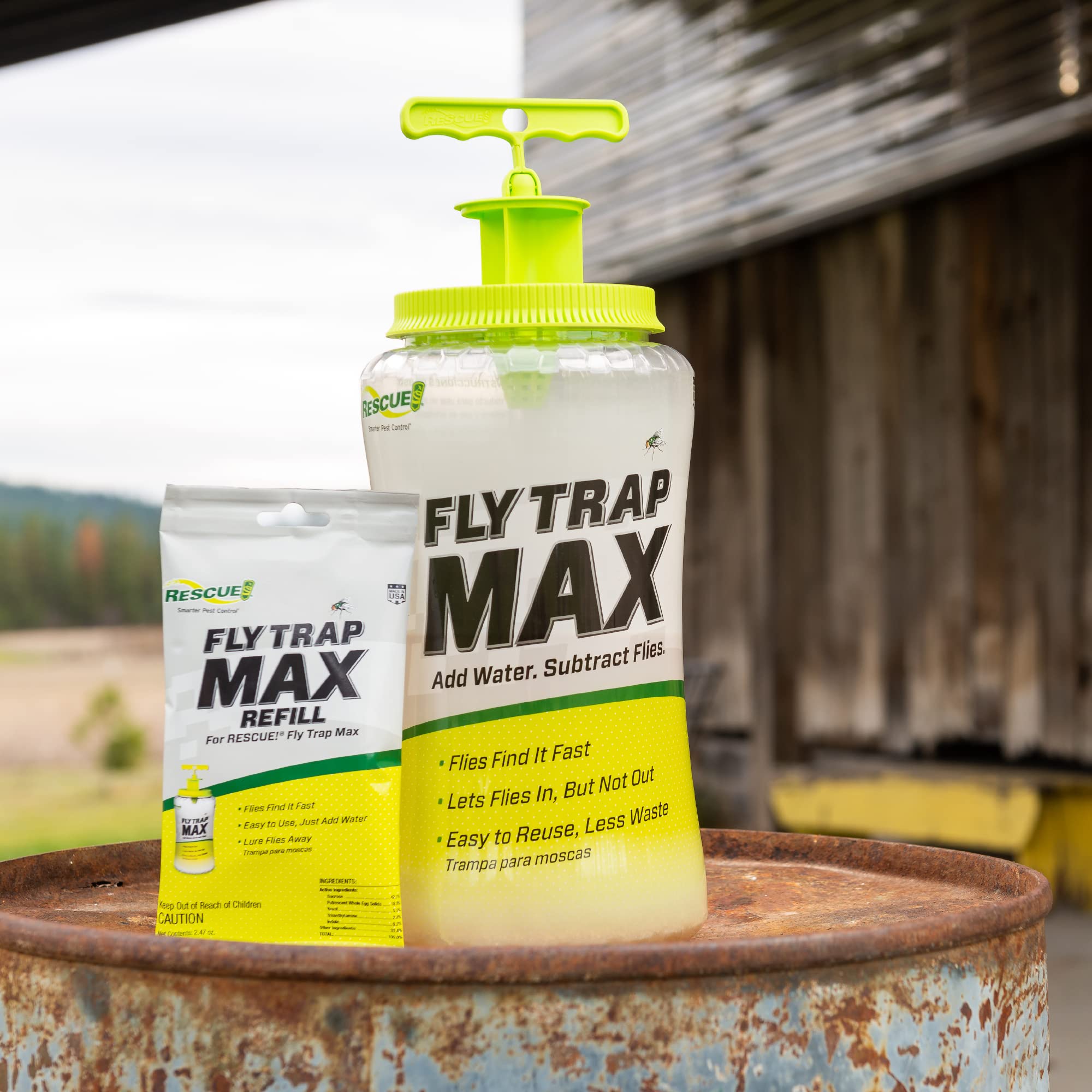 RESCUE! Fly Trap Max dimensions shown with measuring tape