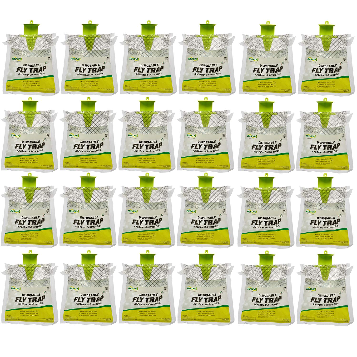 RESCUE! Outdoor Disposable Fly Trap 24pk green packaging front view