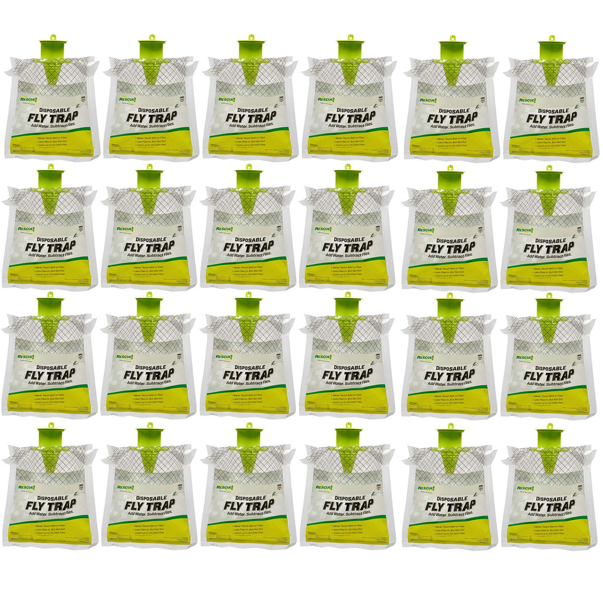 RESCUE! Outdoor Disposable Fly Trap 24pk green packaging front view