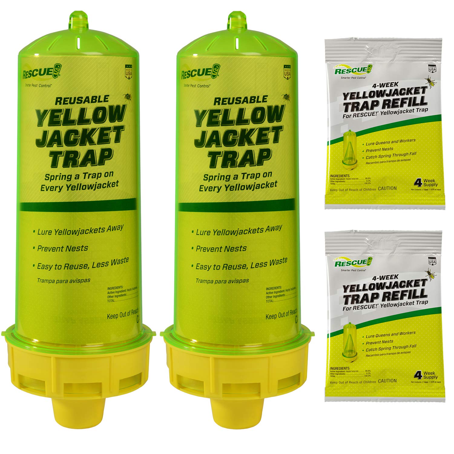 RESCUE! Reusable Yellowjacket Trap clear model front view