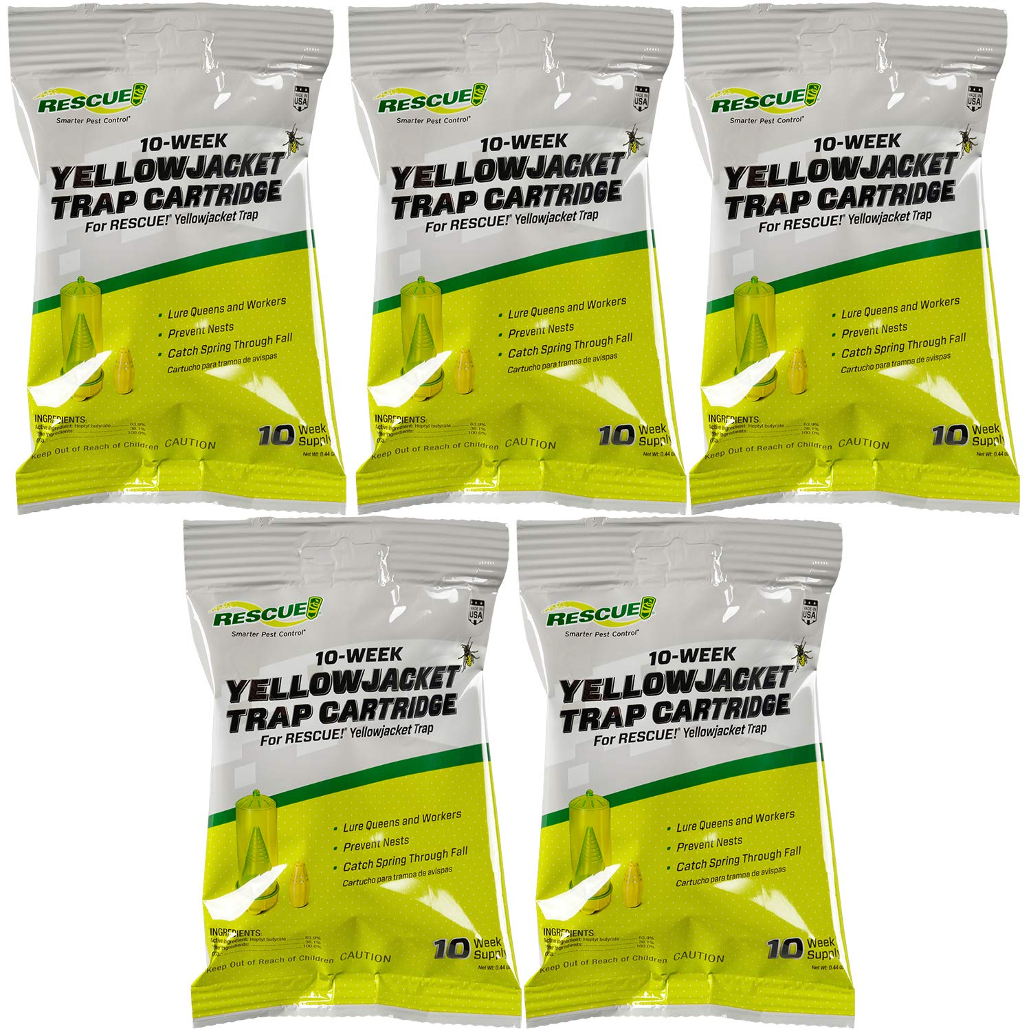 RESCUE! Yellowjacket Attractant Cartridge pack of 5 front view