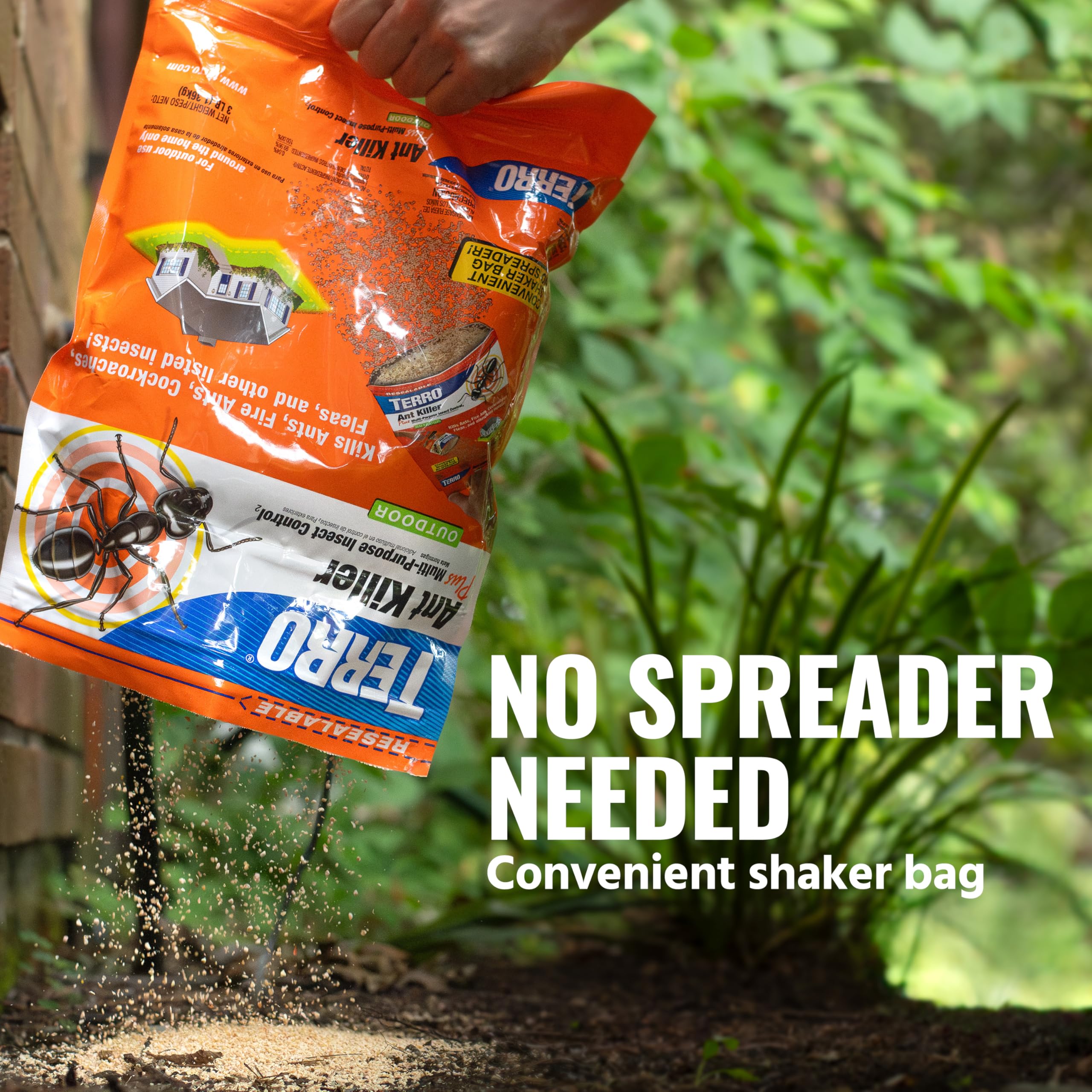 Resealable shaker bag of Terro Ant Killer Plus