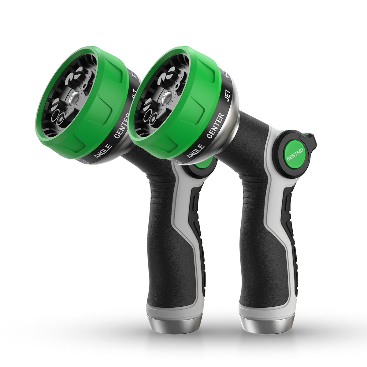 Restmo 10-in-1 Water Hose Nozzle front view in green