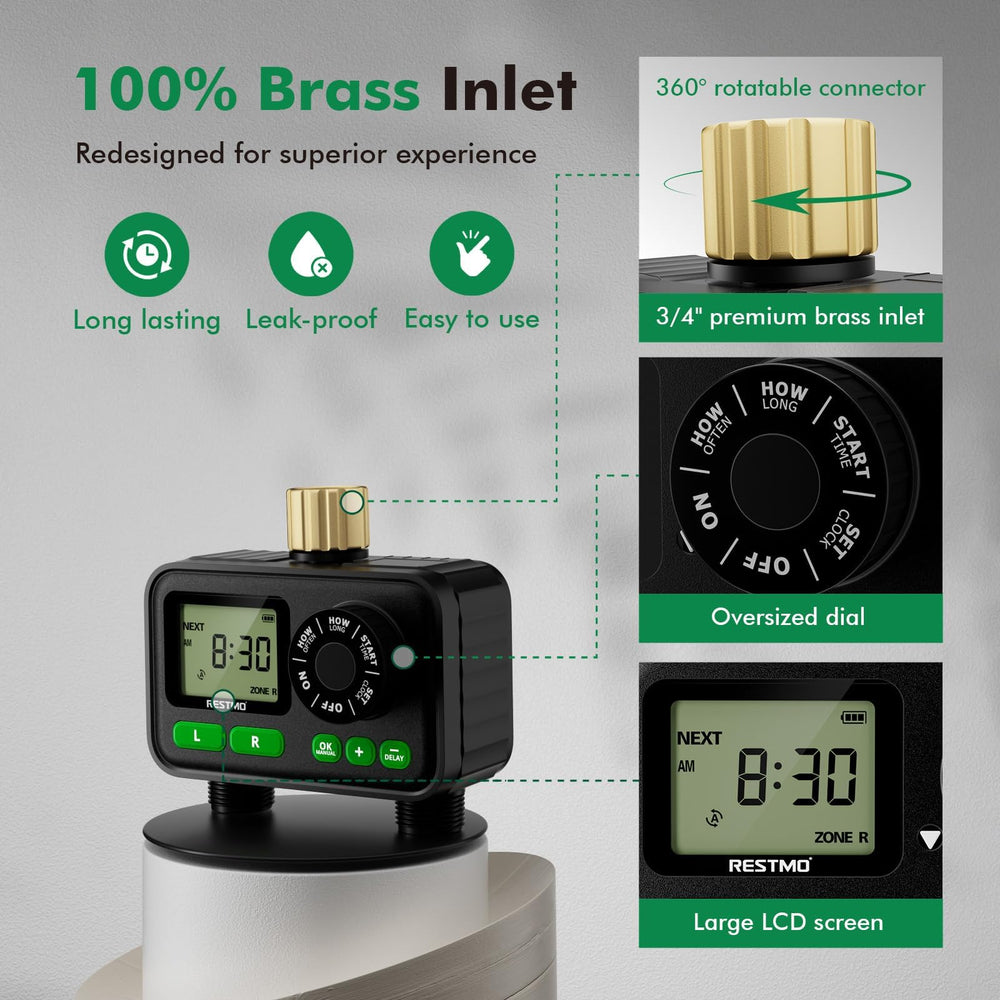 Restmo 2-Zone Timer with clear buttons for easy programming
