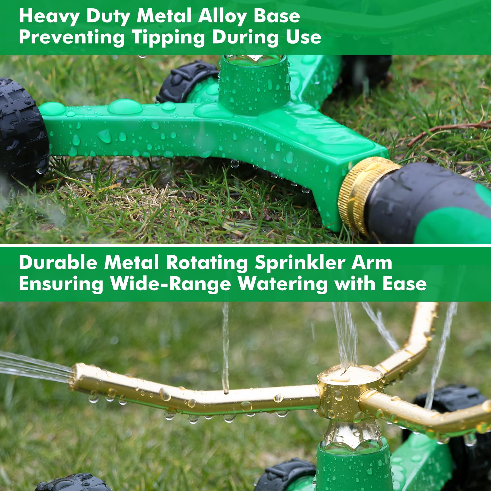 Restmo 3-Arm Sprinkler demonstrating ease of movement on lawn