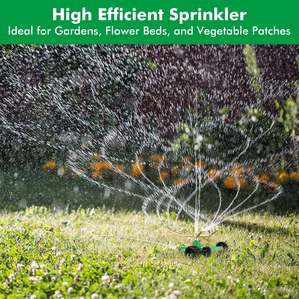 Restmo 3-Arm Sprinkler in a garden setting