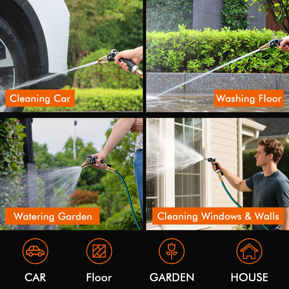 Restmo Garden Hose Nozzle showing thumb control feature