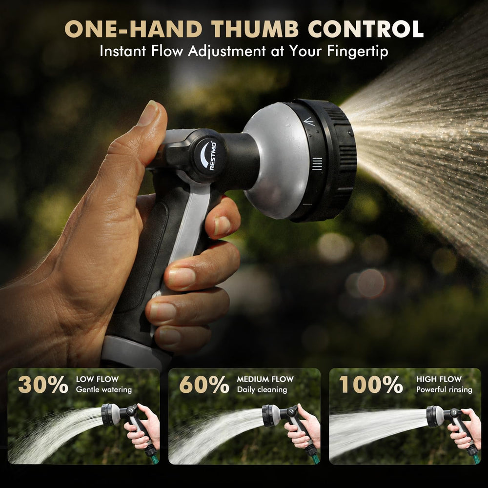 Restmo Garden Hose Nozzle side view with ergonomic handle