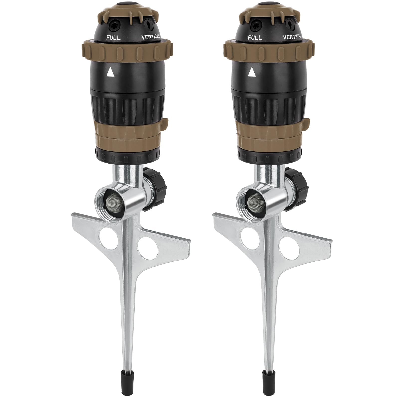 Restmo Gear Drive Sprinkler front view with metal spike base