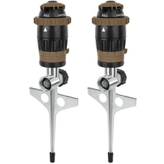 Restmo Gear Drive Sprinkler front view with metal spike base