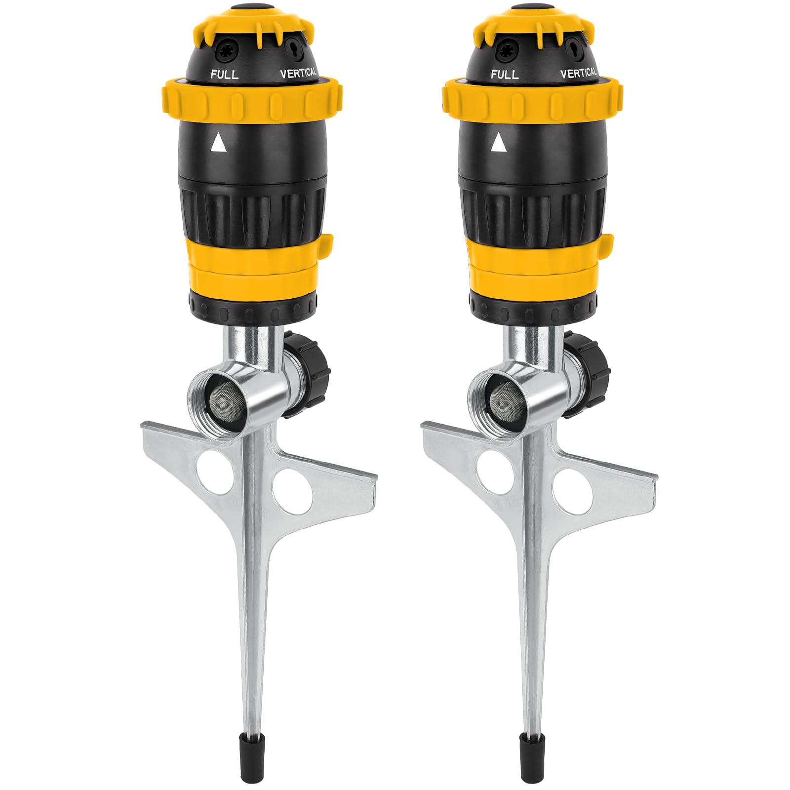 Restmo Gear Drive Sprinkler front view with yellow finish