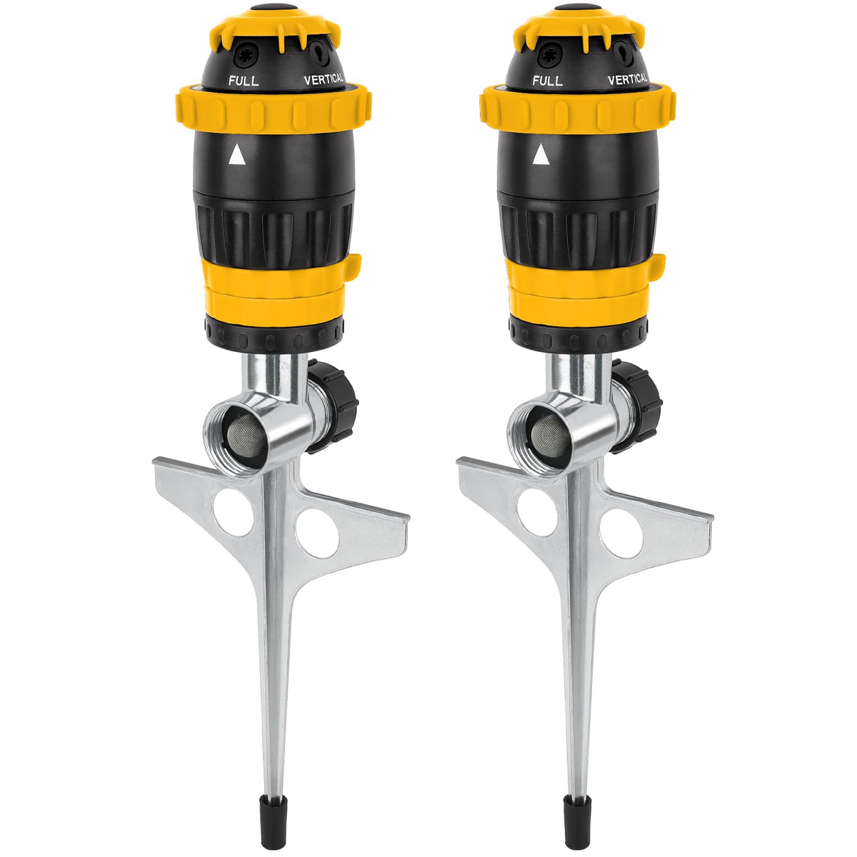 Restmo Gear Drive Sprinkler front view with yellow finish