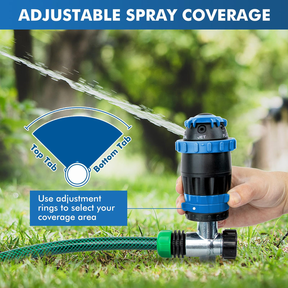 Restmo Gear Drive Sprinkler in action watering a garden