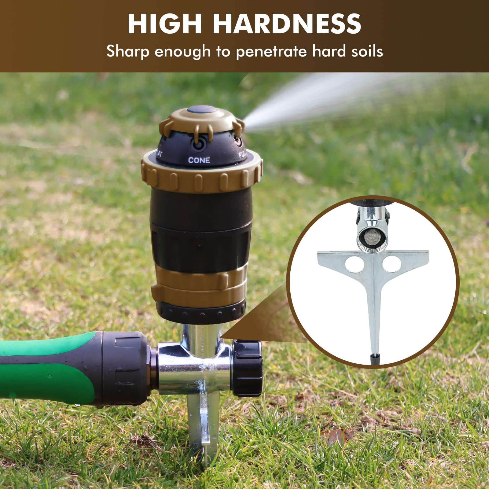 Restmo Gear Drive Sprinkler package dimensions on display