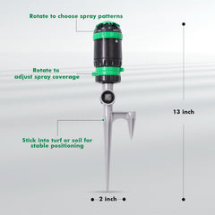 Restmo Gear Drive Sprinkler showing adjustable spray nozzle