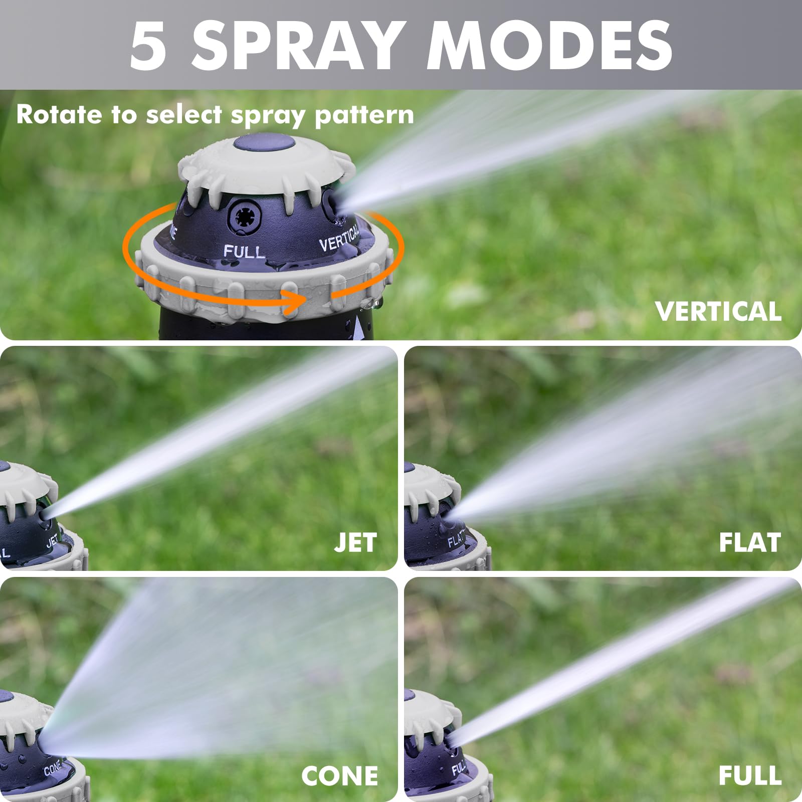 Restmo Gear Drive Sprinkler side view showing construction material