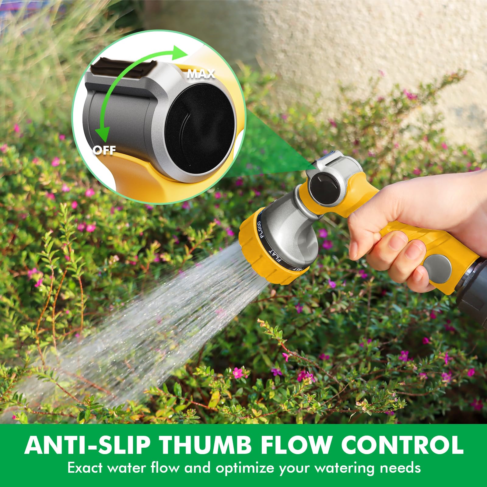 Restmo Heavy Duty Hose Nozzle back view with ergonomic design