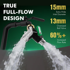 Restmo heavy-duty hose splitter side view showing ergonomic handles