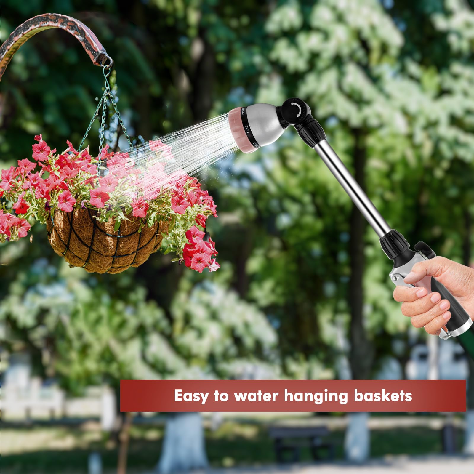 Restmo Heavy Duty Hose Wand placed against a garden backdrop