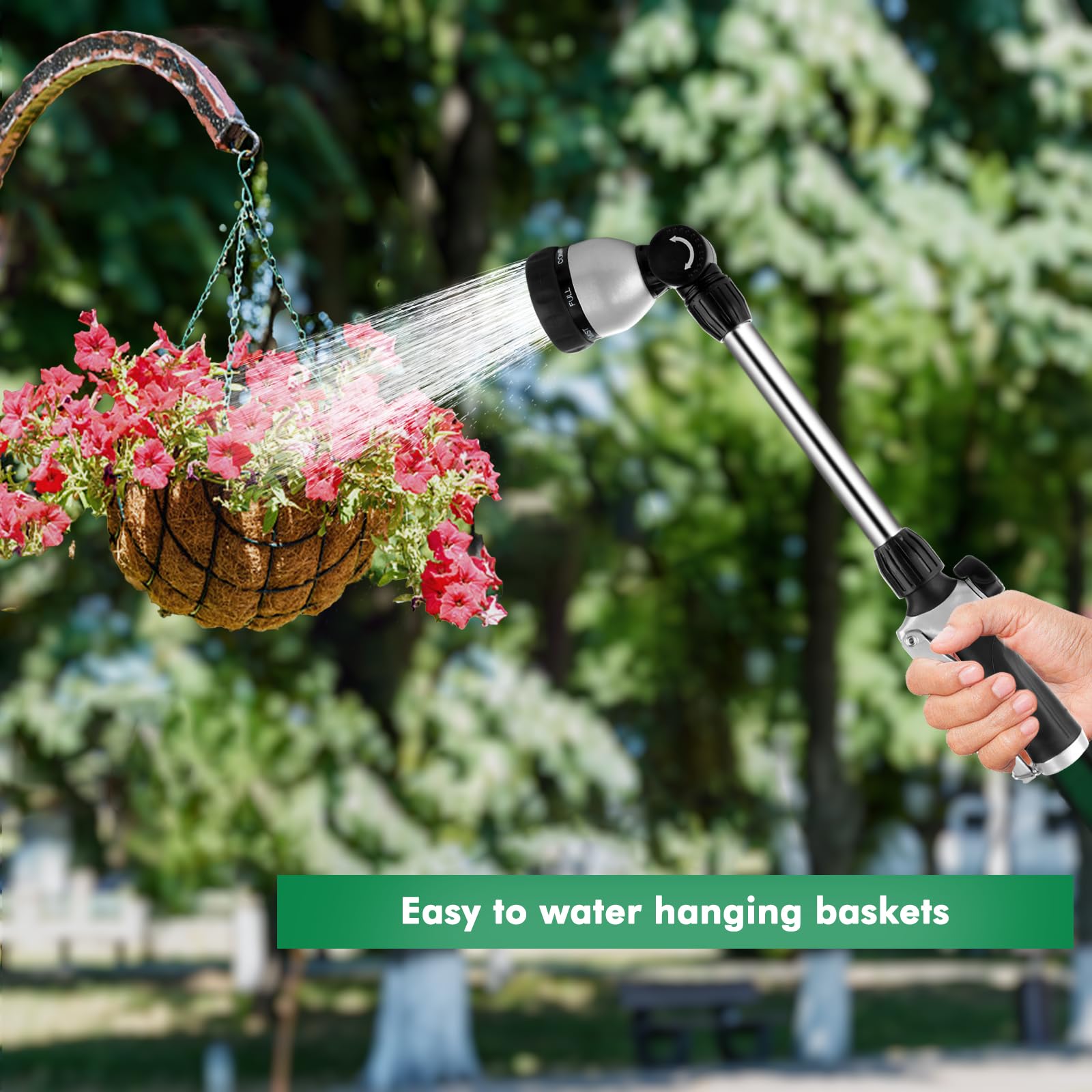 Restmo Heavy Duty Metal Hose Wand displaying durable zinc alloy material