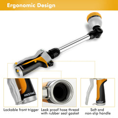 Restmo Heavy Duty Metal Hose Wand in use watering garden