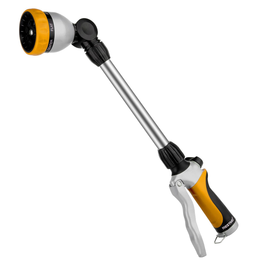 Restmo Heavy Duty Metal Hose Wand yellow model front view